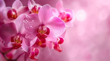 Fototapeten Hintergrund rosa Orchidee, Banner, Textfreiraum rosa © GreenOptix