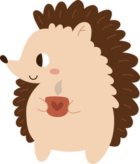 Hedgehog Holding Tea Cup