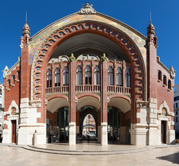 VALENCIA, SPAIN - FEBRUARY 17, 2022: The Mercado de Colon - market builiding.