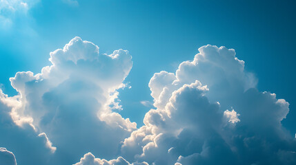 podium of beautiful naturally arranged clouds at the top - obrazy, fototapety, plakaty