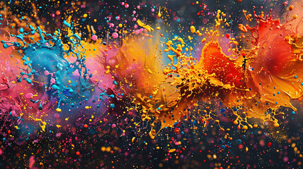 Bursting Colors: A Vibrant Abstract Masterpiece - obrazy, fototapety, plakaty