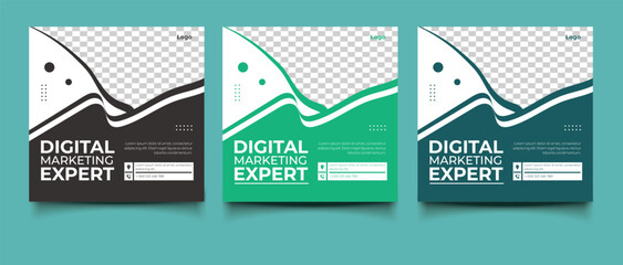 Digital marketing social media ads banner poster template