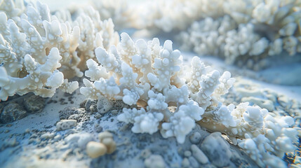 Close-up Images of Coral Reefs Undergoing Bleaching - obrazy, fototapety, plakaty