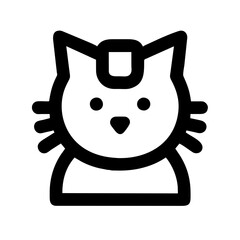 Cute Cat vector icon silhouette illustration on a Transparent Background