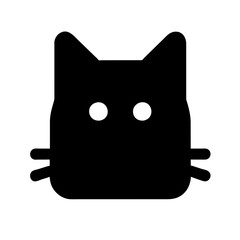 Cute Cat vector icon silhouette illustration on a Transparent Background