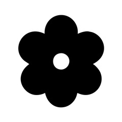 Flower vector icon illustration silhouette on a Transparent Background