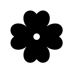 Flower vector icon illustration silhouette on a Transparent Background