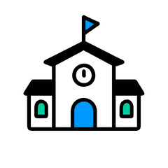 School vector icon illustration on a Transparent Background