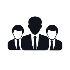 People vector icon illustration silhouette on a Transparent Background