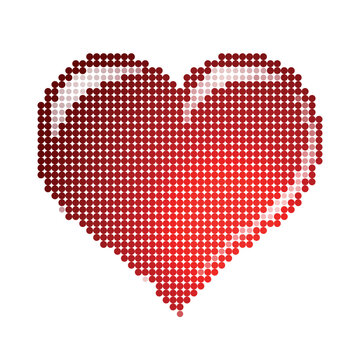 Red heart from vector circles