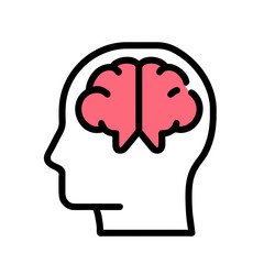 Human brain icon on a Transparent Background