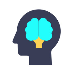 Human brain icon on a Transparent Background