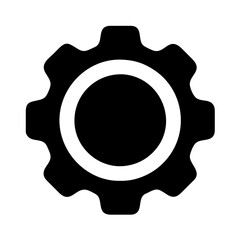 Gear single icon on a Transparent Background