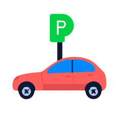 Car parking icon on a Transparent Background