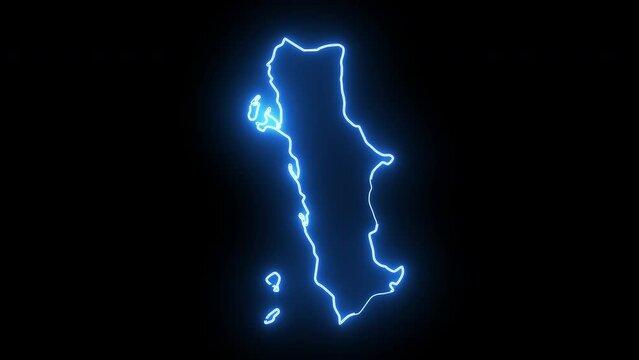 Al Hudaydah map in Yemen with glowing neon effect