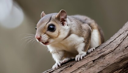 A Flying Squirrel With Its Nose Sniffing For Food