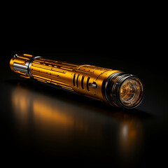 The device emits a yellow light-emitting laser line that is not very large and is easy to hold and hold.