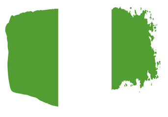 Nigeria flag with palette knife paint brush strokes grunge texture design. Grunge brush stroke effect - obrazy, fototapety, plakaty