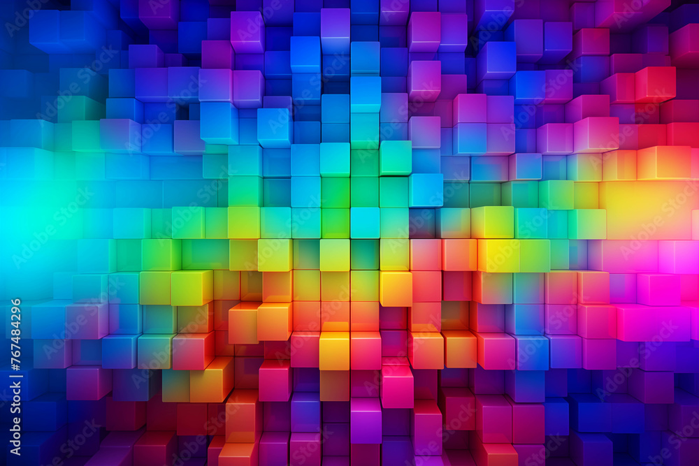 Poster rainbow light digital pattern background image.