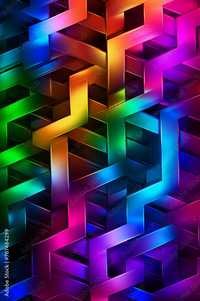 Poster rainbow light digital pattern background image.