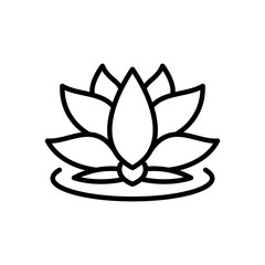 lotus flower icon vector in line style