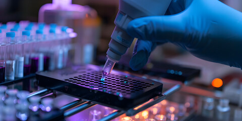 Tools for dna amplification, Biological Technology, DNA samples and a plate for PCR analysis