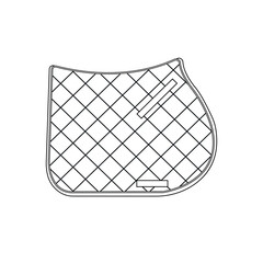 Vector flat outline horse equestrian saddle pad isolated on white background © Sweta