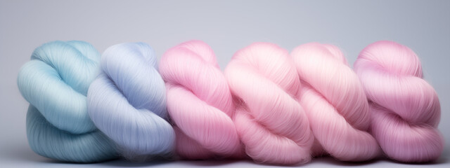 Ethereal Pastel Cotton Candy Braids Against a Soft Background