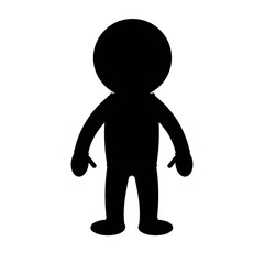 Vector flat cosmonaut silhouette isolated on white background