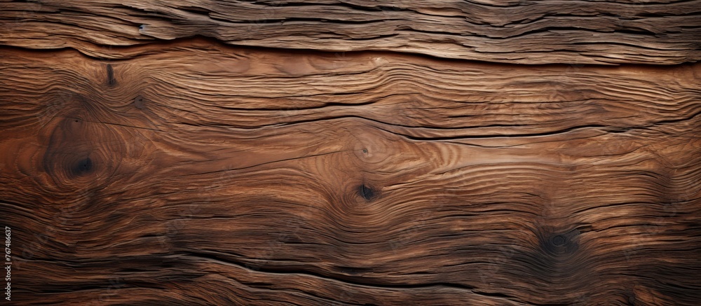 Sticker A detailed closeup of dark brown hardwood flooring showcasing the intricate natural patterns and texture of the wood grain