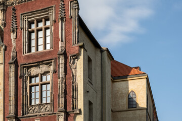 Orloj Tower in Old Town square. City Hall in Prague