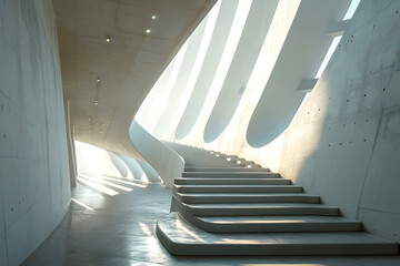 Obraz premium large staircase in a modern building. architecture and indoor design