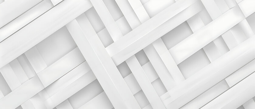 This image features an abstract pattern composed of overlapping and intersecting white lines and shapes on a white background.