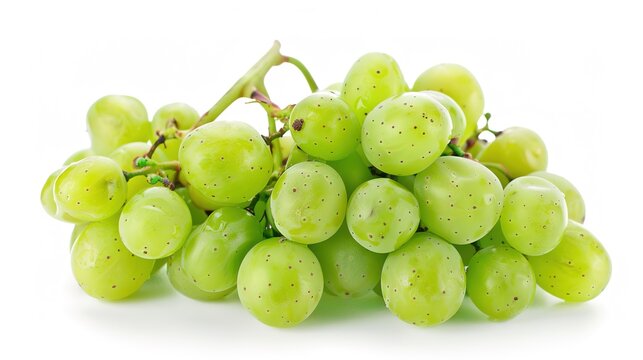 Green seedless grapes isolated on white background ,Generative ai,