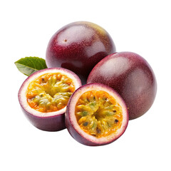 Passion fruit isolated on a transparent background.