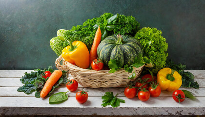 Green and yellow vegetables. An image full of vegetables.