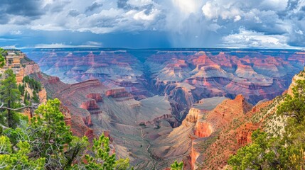 Grand canyon majesty  stunning aerial view capturing nature s beauty, scale, and light play - Powered by Adobe