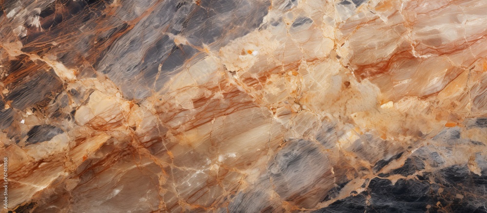 Poster a closeup shot of a marble texture resembling a painting, capturing the intricate patterns and color