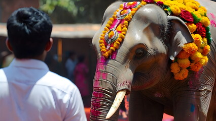Decorated elephant at the annual elephant festival in India