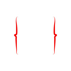 Hand drawn red brackets icon