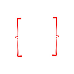 Hand drawn red brackets icon