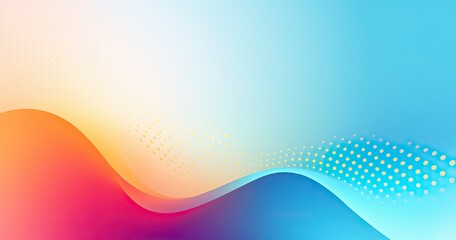 Bright beautifull color gradient background with halftone dots and curved lines, light color theme, copy space concept in the style of various artists.