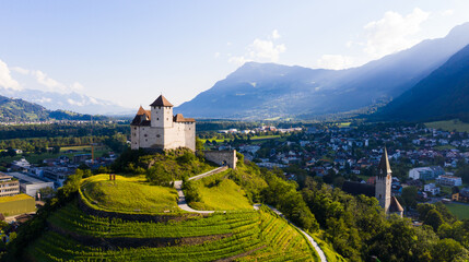 View of medieval Gutenberg castle, palace of the Prince of Liechtenstein