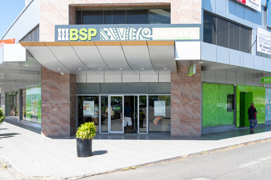 Nadi, Fiji - March 1, 2024: A BSP bank branch in Nadi, Fiji. 
BSP Financial Group Limited is the largest bank in Papua New Guinea. 
