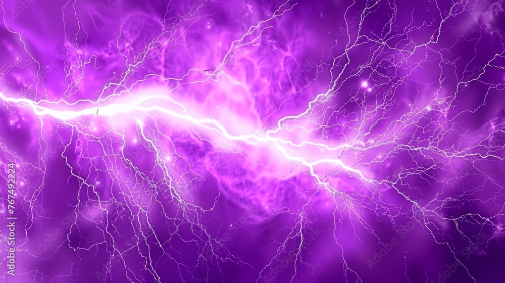 Poster a purple background with a lot of lightning in the middle of it and a lot of lightening in the middl