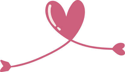 Obraz na płótnie Canvas Pink Heart Arrow Valentine