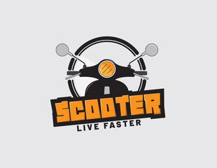Scooter Logo Vector Illustration of Scooter with unique Text Effect