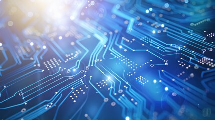 Fototapeta premium blue circuit board