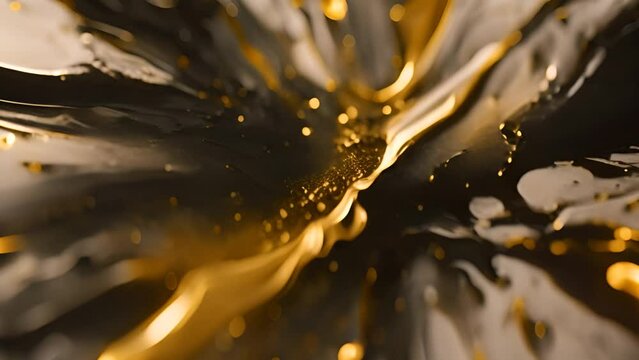 Monochrome Flower With Gold Accents Generative AI