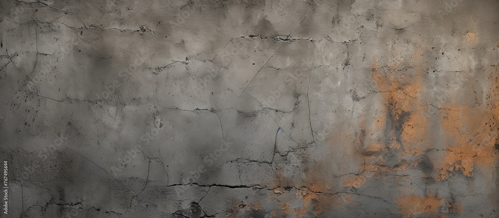 Poster a detailed closeup of a concrete wall with a rusty texture, creating a unique pattern resembling age
